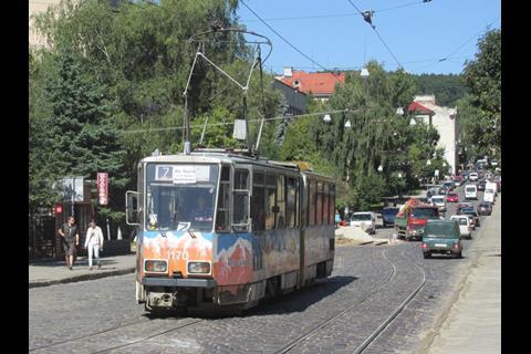 Tram in L'viv, Ukraine.